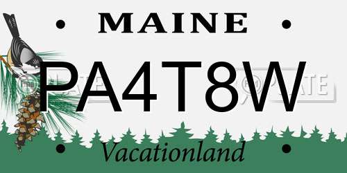 PA4T8W Maine License Plate