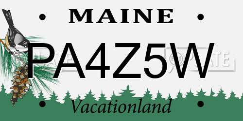 PA4Z5W Maine License Plate