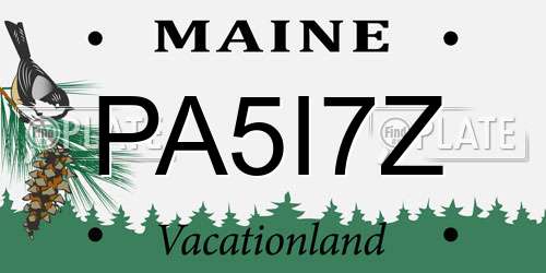 PA5I7Z Maine License Plate