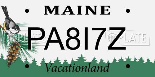 PA8I7Z Maine License Plate