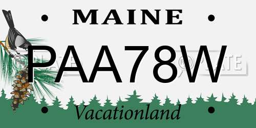 PAA78W Maine License Plate