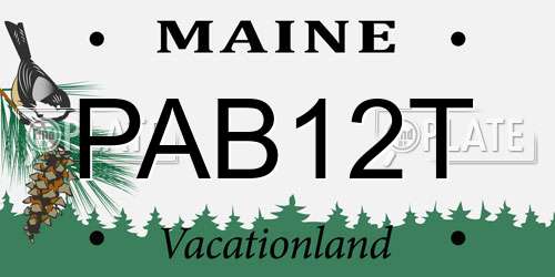 PAB12T Maine License Plate