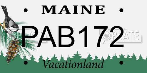 PAB172 Maine License Plate