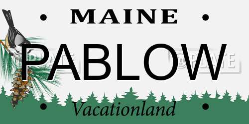PABLOW Maine License Plate
