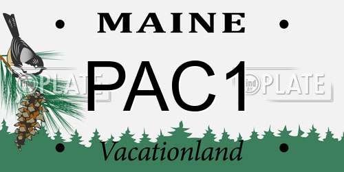 PAC1 Maine License Plate