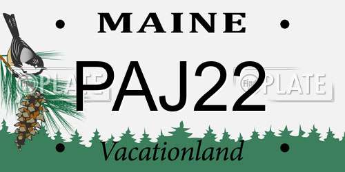 PAJ22 Maine License Plate