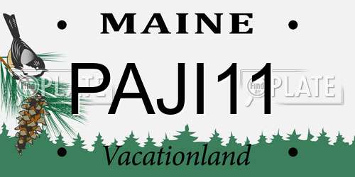 PAJI11 Maine License Plate