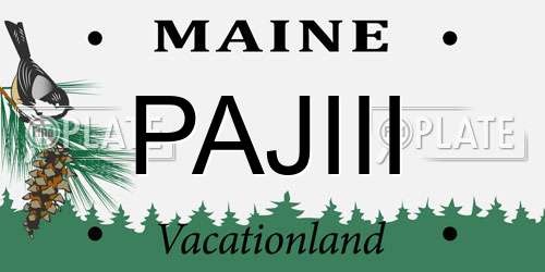 PAJIII Maine License Plate