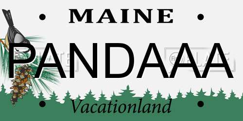 PANDAAA Maine License Plate