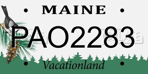 PAO2283 Maine License Plate