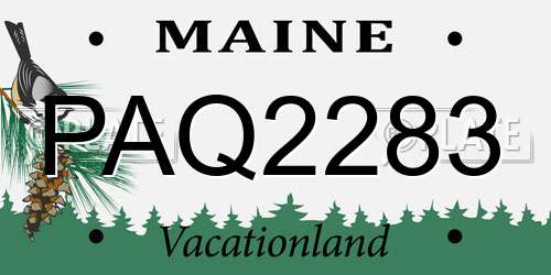 PAQ2283 Maine License Plate
