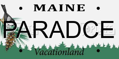 PARADCE Maine License Plate