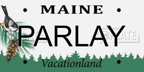 PARLAY Maine License Plate