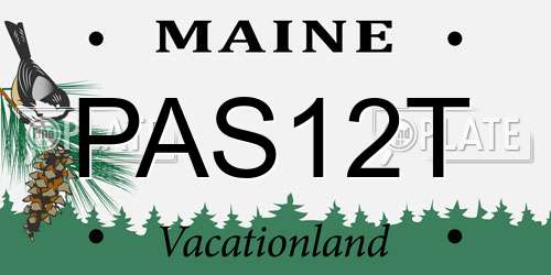 PAS12T Maine License Plate