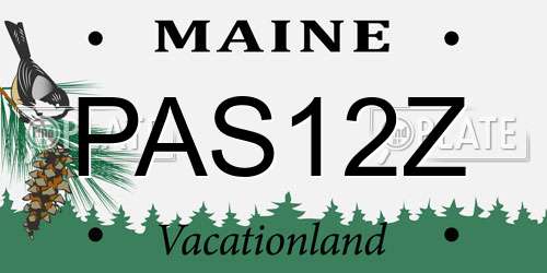 PAS12Z Maine License Plate