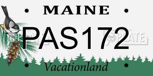 PAS172 Maine License Plate