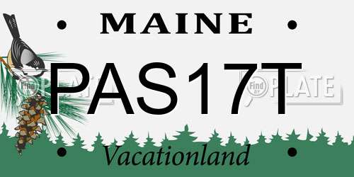 PAS17T Maine License Plate