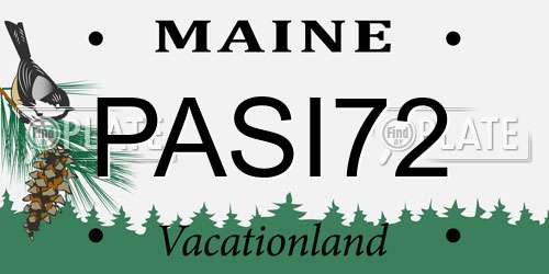 PASI72 Maine License Plate