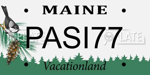 PASI77 Maine License Plate