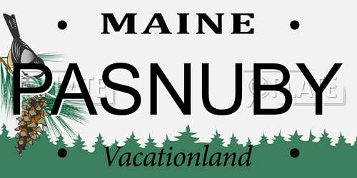 PASNUBY Maine License Plate