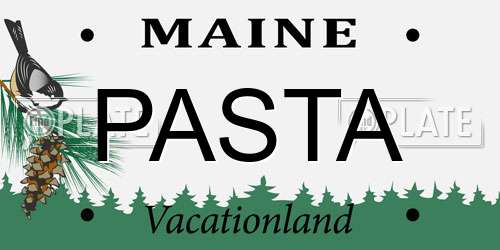 PASTA Maine License Plate