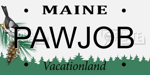 PAWJOB Maine License Plate
