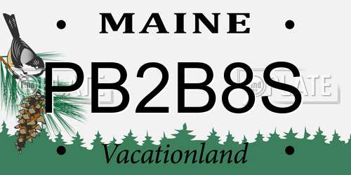 PB2B8S Maine License Plate