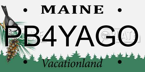 PB4YAGO Maine License Plate