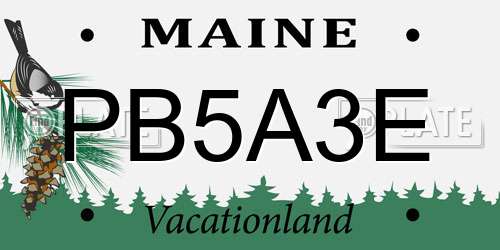 PB5A3E Maine License Plate