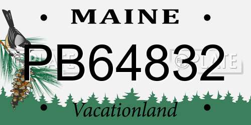 PB64832 Maine License Plate