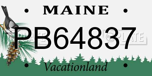 PB64837 Maine License Plate