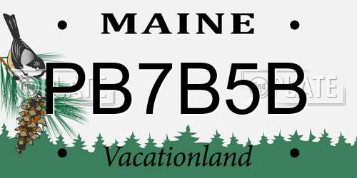 PB7B5B Maine License Plate