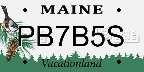 PB7B5S Maine License Plate