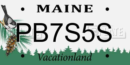 PB7S5S Maine License Plate