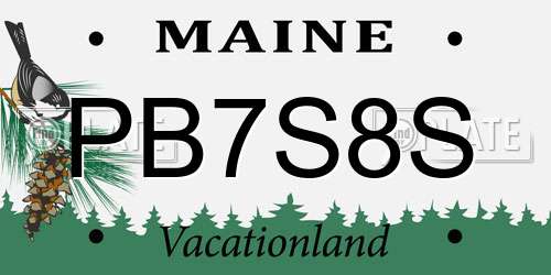 PB7S8S Maine License Plate