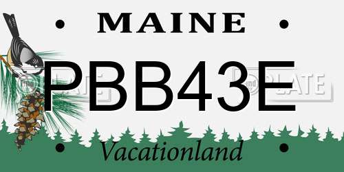 PBB43E Maine License Plate
