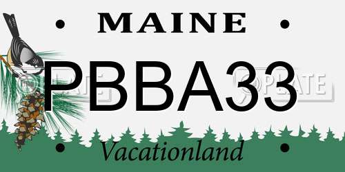 PBBA33 Maine License Plate