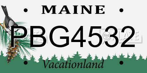PBG4532 Maine License Plate