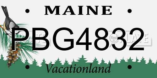 PBG4832 Maine License Plate