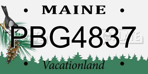 PBG4837 Maine License Plate