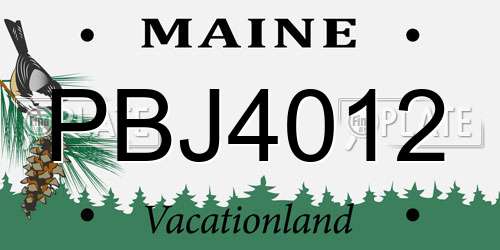 PBJ4012 Maine License Plate