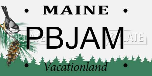 PBJAM Maine License Plate