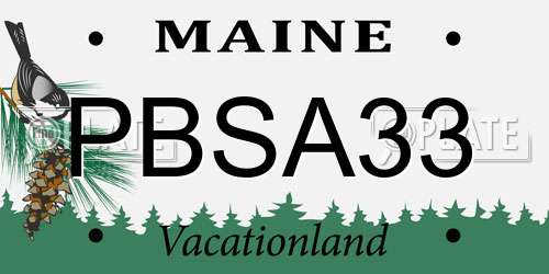 PBSA33 Maine License Plate