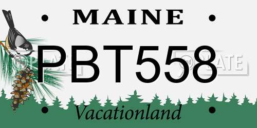 PBT558 Maine License Plate