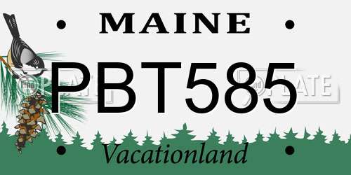 PBT585 Maine License Plate