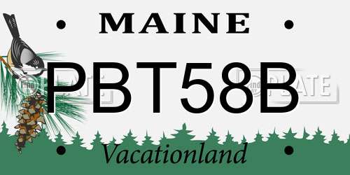 PBT58B Maine License Plate