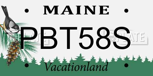 PBT58S Maine License Plate