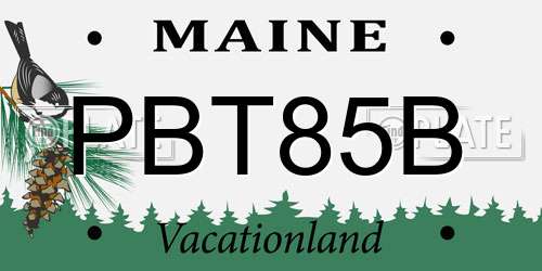 PBT85B Maine License Plate
