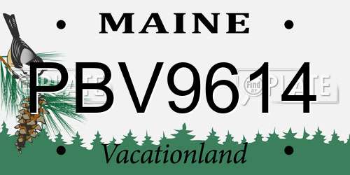 PBV9614 Maine License Plate