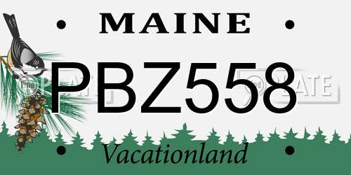 PBZ558 Maine License Plate